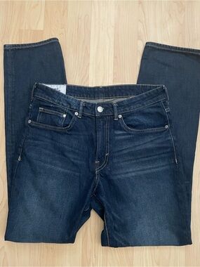 H&M Men's Dark Blue Straight Fit Jeans Size 33/34